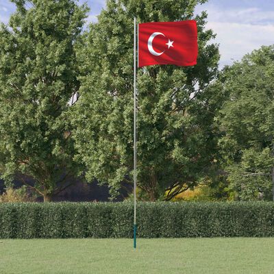 vidaXL Türgi lipp ja lipumast, 6,23 m, alumiinium