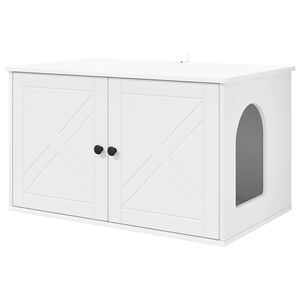 vidaXL Kassi Maja Valge 85 x 55 x 50,5 cm Tehispuit