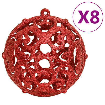vidaXL 111-osaline jõulukuulide komplekt, punane, polüstüreen