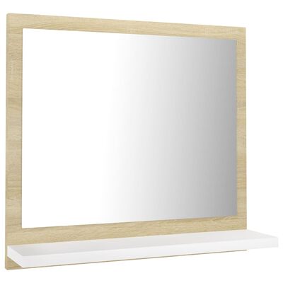 vidaXL vannitoa peeglikapp, valge ja Sonoma tamm, 40 x 10,5 x 37 cm, puitlaastplaat