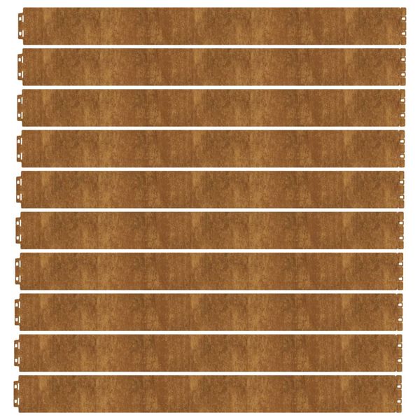 vidaXL murupiirded 10 tk, 10x103 cm, painduv Corten teras