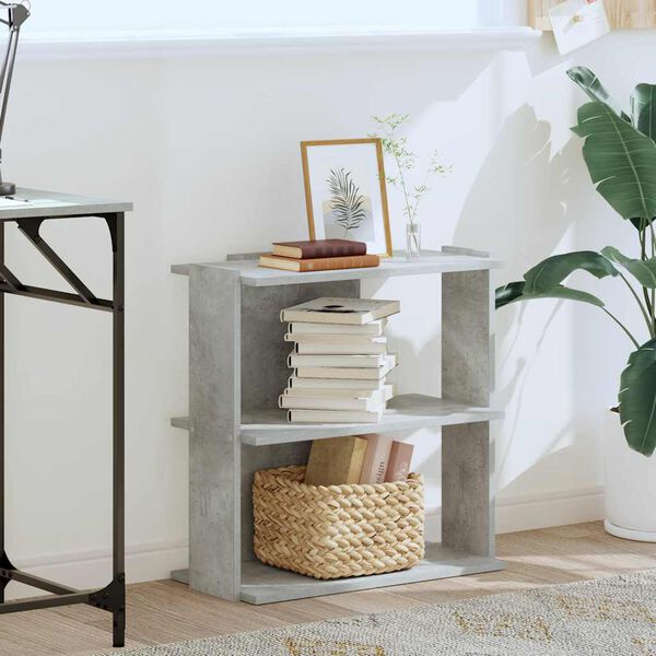 vidaXL raamaturiiul 3 korrust, betoonhall, 60x30x60 cm tehispuit