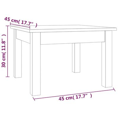 vidaXL kohvilaud, hall, 45 x 45 x 30 cm, männipuit