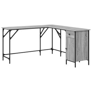 vidaXL kirjutuslaud, hall Sonoma tamm, 141 x 141 x 75 cm, tehispuit