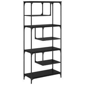 vidaXL Raamatukapp Must tamm 81 x 36 x 176 cm Tehispuit