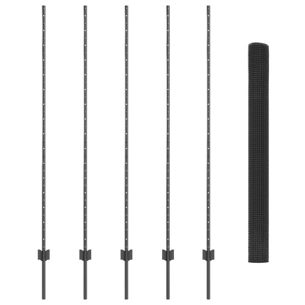 vidaXL Aed koos postiga Hall 1,5 x 10 m Terased ja PVC