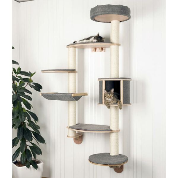 Kerbl seinale kinnitatav kassipuu Dolomit XL Tofana, hall, 185 cm