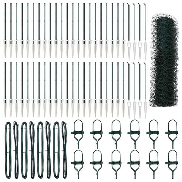 vidaXL Aiapost Roheline 100 x 0,6 m (36 mm võrk) Terased ja PVC