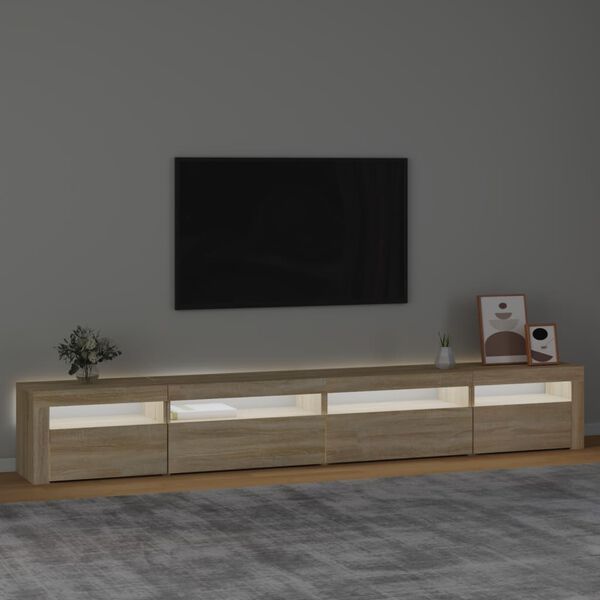 vidaXL telerialus LED-tuledega, Sonoma tamm, 270x35x40 cm