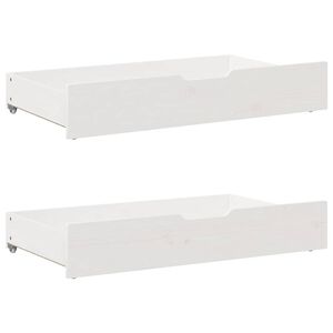 vidaXL voodiralused sahtlid 2 tk, valge, 95x55x17 cm, m&auml;nnipuit