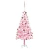 vidaXL valgustusega kunstkuusk kuulidega, roosa, 120 cm, PVC