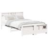 vidaXL Voodi raam peaga Valge 120 x 190 cm Tehispuit