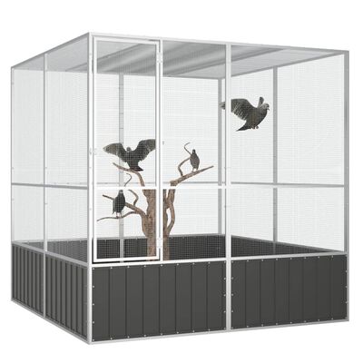 vidaXL linnupuur, antratsiit, 213,5x217,5x211,5 cm, tsingitud teras