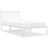 vidaXL metallist voodiraam peatsiga, valge, 90 x 200 cm