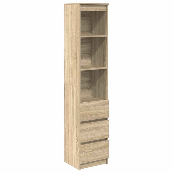 vidaXL Highboard Sonoma tamm 37,5x35x180 cm Engineered Wood