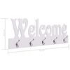 vidaXL seinale kinnitatav riidenagi, WELCOME, valge, 74 x 29,5 cm