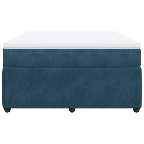 vidaXL kontinentaalvoodi madratsiga, tumesinine, 140x190 cm, samet