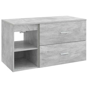 vidaXL Vannitoa m&ouml;&ouml;bleset 2 pcs Betoonhall Tehispuit