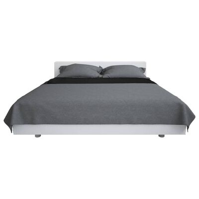 vidaXL kahepoolne tepitud voodikate, hall ja must, 230 x 260 cm