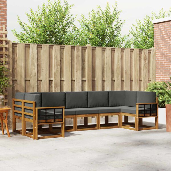 vidaXL V&auml;li diivanikomplekt padjaga 7 pcs Looduslik ja antriit