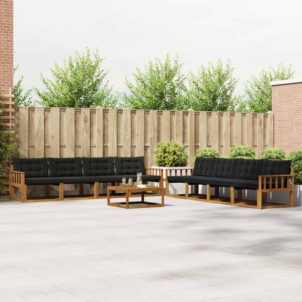 vidaXL V&auml;li diivanikomplekt padjaga 9 pcs Looduslik ja must