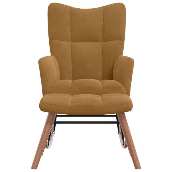 vidaXL kiiktool taburetiga, pruun samet