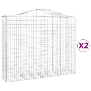 vidaXL kaarekujulised gabioonkorvid 2 tk, 200x50x160/180 cm, raud