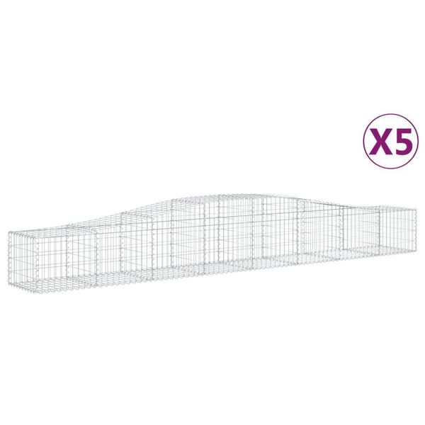 vidaXL kaarekujulised gabioonkorvid 5 tk, 400x50x40/60 cm, raud