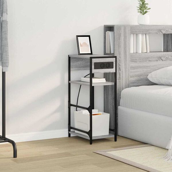 vidaXL &Ouml;&ouml;lambi kapp Hall Sonoma 40 x 27 x 76 cm Tehispuit