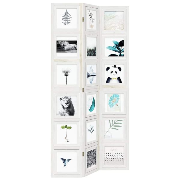 vidaXL 3 paneeliga ruumijagaja, valge, Paulownia puit