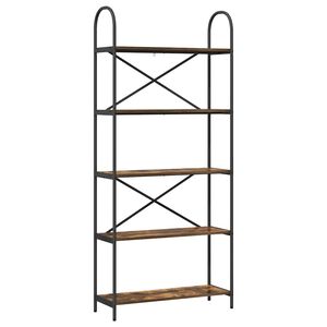 vidaXL Raamatukapp Suitsetatud tamm 80 x 30 x 183 cm Tehispuit