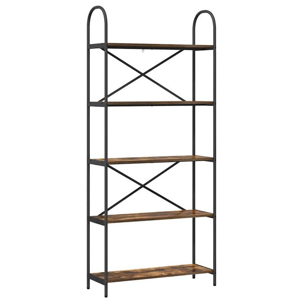 vidaXL Raamatukapp Suitsetatud tamm 80 x 30 x 183 cm Tehispuit