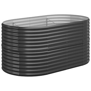 vidaXL aia taimelava, galvaniseeritud teras, 152x80x68 cm, antratsiit