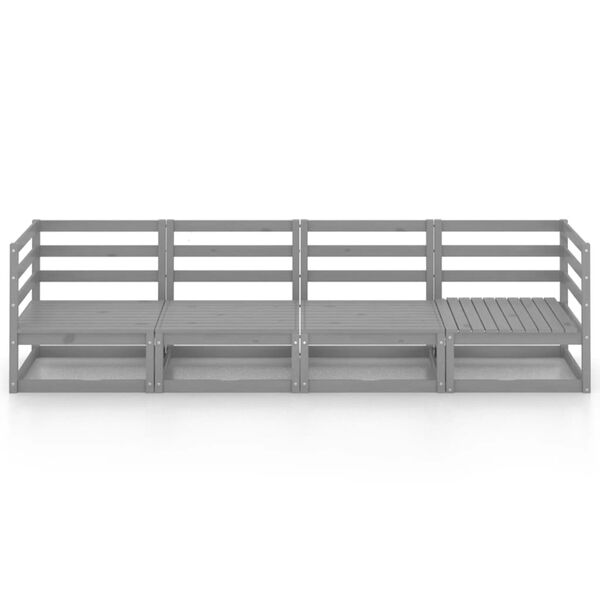 vidaXL 4-osaline aiadiivan, hall, toekas m&auml;nnipuit