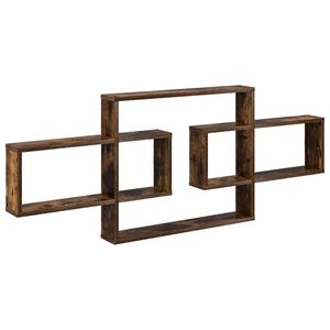 vidaXL Seinariiul Suitsutatud tamm 130 x 10 x 50 cm Tehispuit