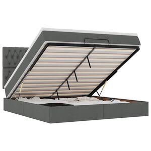 vidaXL ottomani voodi madratsiga, tumehall, 180x200 cm, kangas