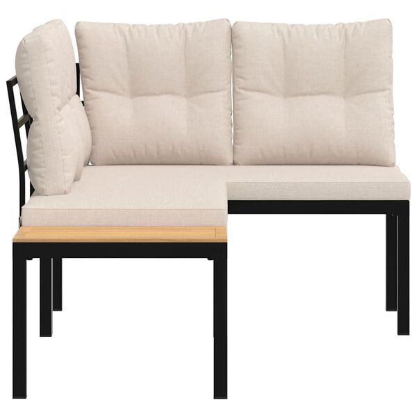 vidaXL aiapingid koos patjadega 2 tk, must, pulberv&auml;rvitud teras