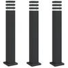 vidaXL aia lambipostid 3 tk, must, 80 cm, alumiinium