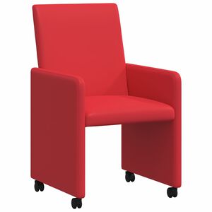 vidaXL Ratastega S&ouml;&ouml;gi-toolid 2 pcs Punane 57 x 66 x 94 cm Kunstnahk