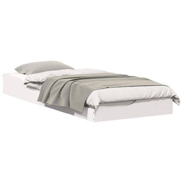 vidaXL Voodi raam Valge 90 x 220 cm Tahke m&auml;nd