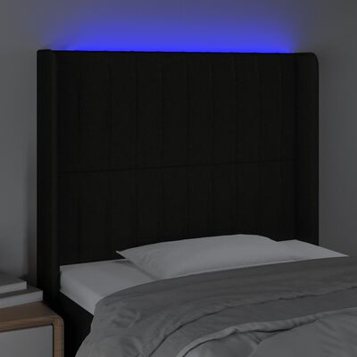 vidaXL LED-voodipeats, must, 93x16x118/128 cm, kangas