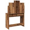 vidaXL Peegliga tualettlaud Old Wood 96x39x142 cm
