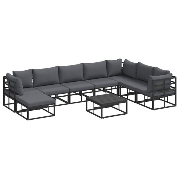 vidaXL Aia Diivanikomplekt padjaga Must Alumiinium