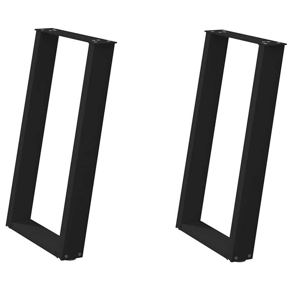 vidaXL söögilaua jalad U-kujulised 2 tk mustad 60 x (72-73) cm terasest