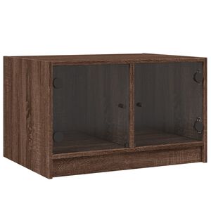 vidaXL kohvilaud klaasustega, pruun tamm, 68 x 50 x 42 cm