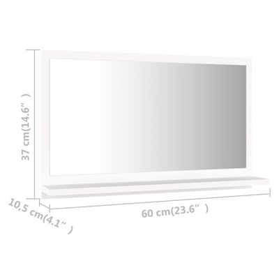 vidaXL vannitoa peeglikapp valge 60x10,5x37 cm tehispuit