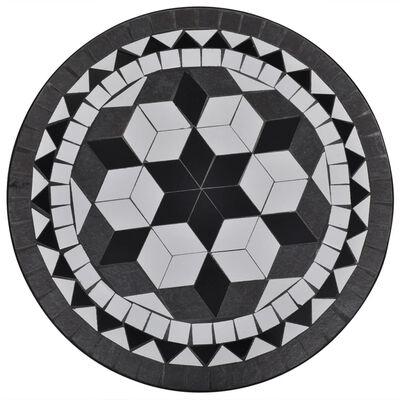 vidaXL bistroolaud, must ja valge, 60 cm, mosaiik
