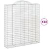 vidaXL kaarjad gabioonkorvid 18 tk 200 x 50 x 220/240 cm tsingitud rauast