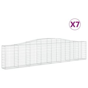 vidaXL kaarekujulised gabioonkorvid 7 tk, 400x30x80/100 cm, raud