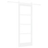 vidaXL Libisev uks Valge 78 x 202 cm Soe männipuit ja klaas